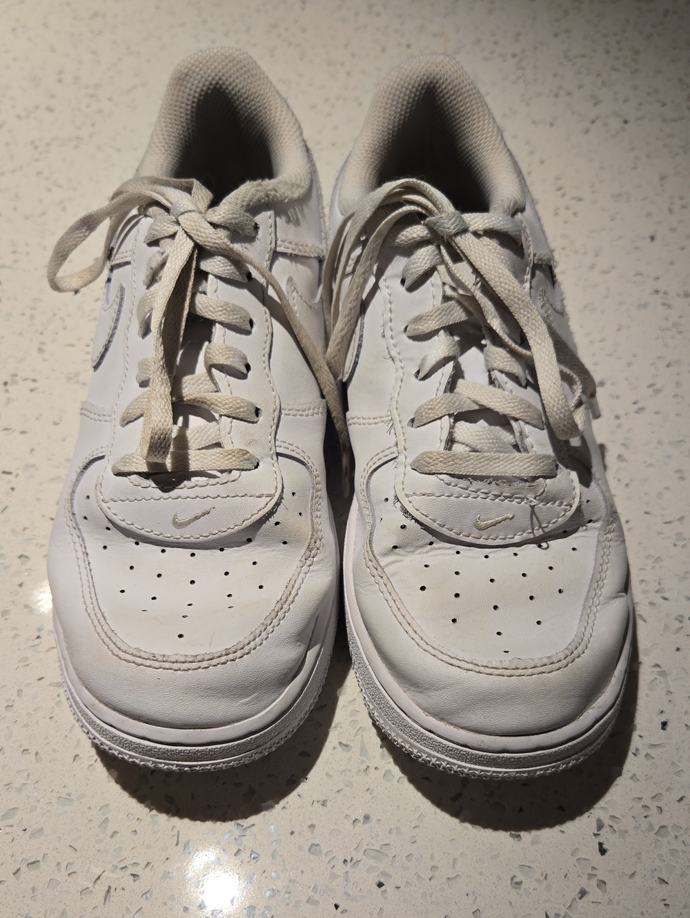 Nike Force 1 White Low-Top Leather Sneakers